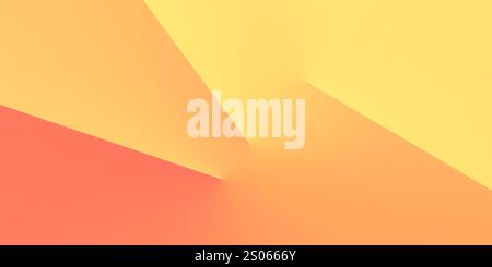 Design di sfondo astratto giallo, arancione e rosso - forme geometriche 3D: Strisce e linee - gradienti di colore - colorato multiuso luminoso moderno Illustrazione Vettoriale