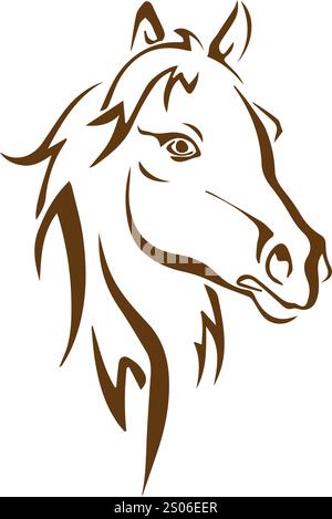 disegni vettoriali di sagome dei cavalli colorati Illustrazione Vettoriale