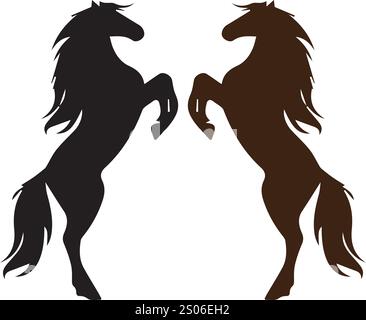 disegni vettoriali di sagome dei cavalli colorati Illustrazione Vettoriale