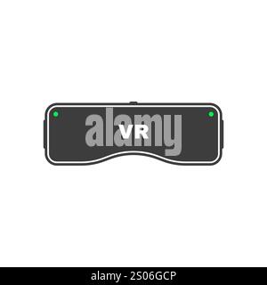 Icona degli occhiali VR. Dispositivo VR Goggles per videogame per computer. Visore della realtà virtuale. Vettore Illustrazione Vettoriale