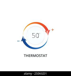 Icona termostato. Regolatore di comando della climatizzazione. Centralina della temperatura. Illustrazione vettoriale Illustrazione Vettoriale