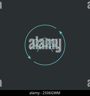 Icona della riga di fidelizzazione del cliente. Attrarre clienti, assistenza clienti e assistenza. Concetto di assistenza e assistenza clienti. Vettore Illustrazione Vettoriale