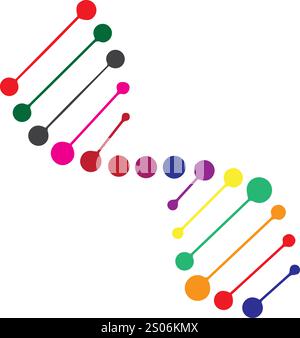 disegni del dna con set colorato vettoriale Illustrazione Vettoriale