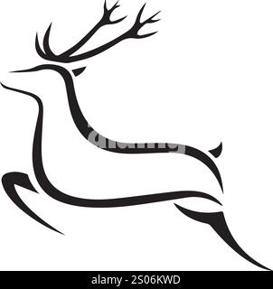 disegni vettoriali di sagome di cervi colorati Illustrazione Vettoriale