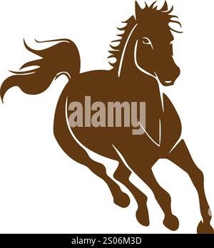 disegni vettoriali di sagome dei cavalli colorati Illustrazione Vettoriale