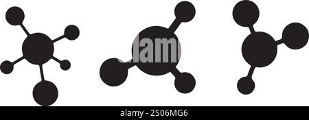 disegni molecolari con set di colori vettoriali Illustrazione Vettoriale