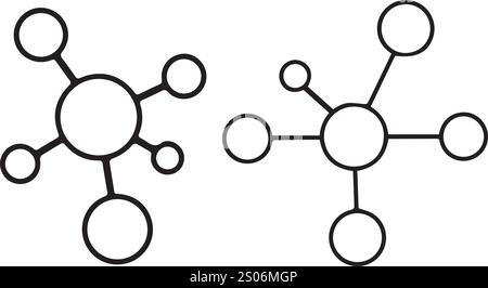 disegni molecolari con set di colori vettoriali Illustrazione Vettoriale