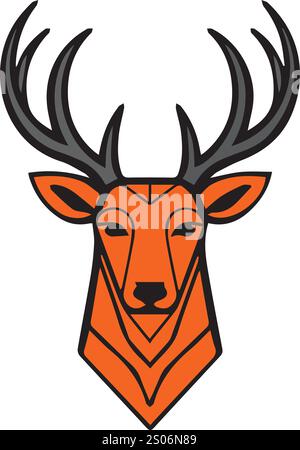 disegni vettoriali di sagome di cervi colorati Illustrazione Vettoriale