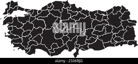 Disegno vettoriale Türkiye mappa, indicatore Türkiye, icona Illustrazione Vettoriale