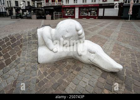 Statua nello & Patrasche, Anversa, Belgio Foto Stock