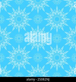 Schema senza cuciture di intricati fiocchi di neve Illustrazione Vettoriale