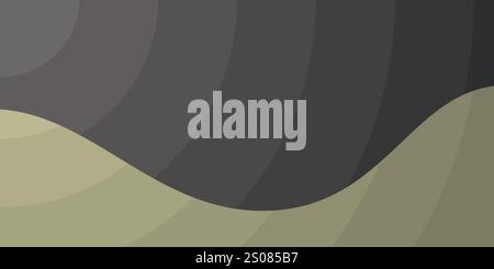 Texture forme d'onda serene: Una miscela astratta di verde, grigio e nero - disegno di sfondo, modello creativo multiuso in formato vettoriale modificabile Illustrazione Vettoriale