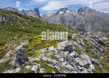 Trekking fino a pena Main nel Parco Nazionale Picos de Europa, Spagna Foto Stock