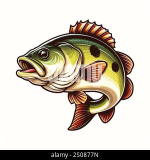 Illustrazione Bass Fish Vector Illustrazione Vettoriale