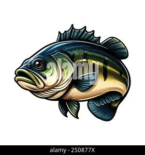 Illustrazione Bass Fish Vector Illustrazione Vettoriale