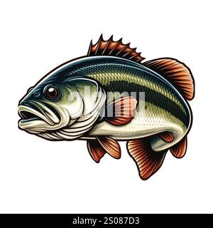 Illustrazione Bass Fish Vector Illustrazione Vettoriale