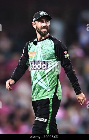 Sydney, Australia. 26 dicembre 2024. Glenn Maxwell di Melbourne Stars guarda durante la partita di Big Bash League tra Sydney Sixers e Melbourne Stars al Sydney Cricket Ground. I Sydney Sixers vincono il loro match di Big Bash League contro i Melbourne Stars al Sydney Cricket Ground per 8 wickets (11 palline rimanenti). Stelle di Melbourne: 194/9 (20 over), Sydney Sixers 198/2 (18,1 over). (Foto di Ayush Kumar/SOPA Images/Sipa USA) credito: SIPA USA/Alamy Live News Foto Stock