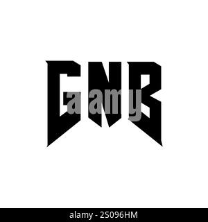 Design del logo della lettera GNB per l'azienda tecnologica. Combinazione di colori bianco e nero con logo GNB. Logo GNB, vettore GNB, design GNB, icona GNB, GNB alph Illustrazione Vettoriale