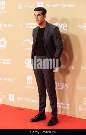 Madrid, Spagna. 14 dicembre 2024. Mario Casas partecipa al Red carpet per i Jose María Forque Awards 2024 al Palacio Municipal de Congresos de Madrid. (Foto di Nacho Lopez/SOPA Images/Sipa USA) credito: SIPA USA/Alamy Live News Foto Stock