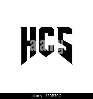 Logo HCS Letter per l'azienda tecnologica. Combinazione di colori bianco e nero con logo HCS. Logo HCS, vettore HCS, design HCS, icona HCS, HCS alph Illustrazione Vettoriale