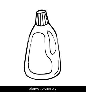 Doodle Household bottiglia chimica. Schizzo vettoriale canister. Isolato Illustrazione Vettoriale