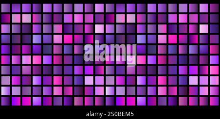 Sfumature di colore viola e campioni sfumati Ripetizione, sfondo mosaico geometrico - modello di disegno, illustrazione vettoriale Illustrazione Vettoriale