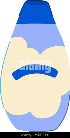 illustrazione vettoriale del cartone animato per bambini con shampoo gratuito Illustrazione Vettoriale