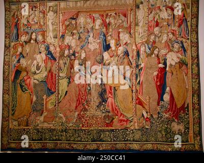 1500-1502 arazzo Cumplimiento de las profecías en el nacimiento del Hijo de Dios del tessitore Pierre van Aelst Royal Collections Gallery Madrid Spagna Foto Stock