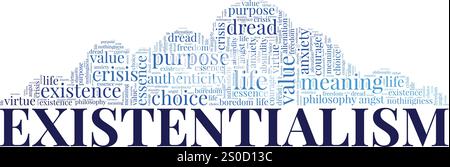 Progettazione concettuale di Word cloud isolata su sfondo bianco. Illustrazione Vettoriale