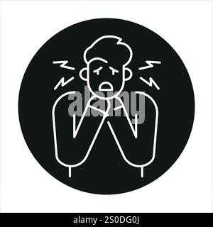 Icona del colore della linea di soffocamento. Cartello lesioni domestiche per pagina web, app mobile, pulsante, logo. Pulsante isolato vettore. Traccia modificabile. Illustrazione Vettoriale