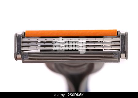 Area efficace del rasoio isolata su sfondo bianco Foto Stock