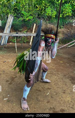 La tribù Moroma della Papua nuova Guinea, regione delle Highlands Foto Stock