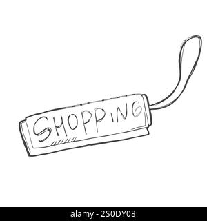 cartellino prezzo disegnato a mano con cartone animato Illustrazione Vettoriale