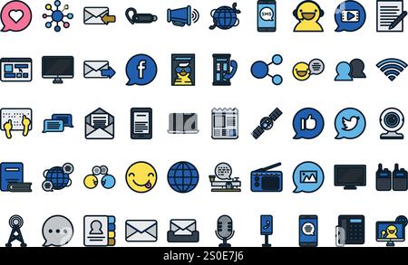 Icone di comunicazione raccolta icone vettoriali di alta qualità con tratto modificabile. Ideale per progetti professionali e creativi. Illustrazione Vettoriale