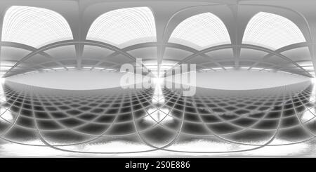 Panorama interno 3d vr Panorama 360 dal design moderno e minimalista Foto Stock
