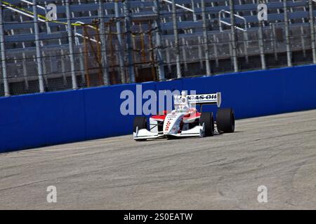 Milwaukee Wisconsin, USA - 15 agosto 2014: Sessione di allenamento Indy Lights Series venerdì. 7 Luiz Razia - Brasile, Schmidt Peterson Motorsports Foto Stock