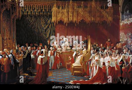 Sir George Hayter (1792-1871) - l'incoronazione della regina Vittoria nell'Abbazia di Westminster, 28 giugno 1838 - RCIN 405409 - Royal Collection Foto Stock