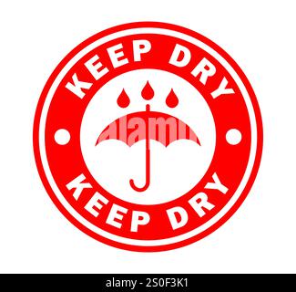 Set di simboli icona dell'adesivo circolare fragile. Maneggiare con cautela il logo. Mantenetevi asciutti, da questa parte. Immagine di illustrazione vettoriale. Isolato su ba bianca Illustrazione Vettoriale