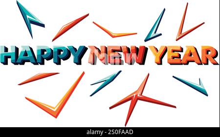 Buon anno con Arrow Creative Illumination Illustrazione Vettoriale