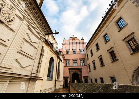 Cortile interno del castello di Wawel Foto Stock