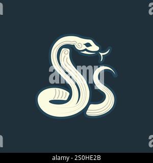 Simbolo del serpente di 2025 anni. Logo Snake. Elegante icona del serpente. Illustrazione vettoriale. Illustrazione Vettoriale