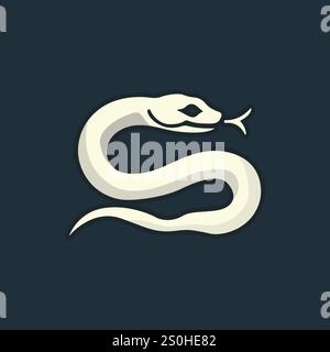 Simbolo del serpente di 2025 anni. Logo Snake. Elegante icona del serpente. Illustrazione vettoriale. Illustrazione Vettoriale