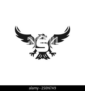 Illustrazione iniziale con logo Eagle Design Vector. EPS 10 Illustrazione Vettoriale