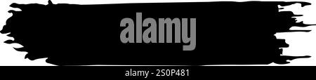 Ampio tratto di pennello nero che forma un banner orizzontale che offre ampio spazio per aggiungere testo o disegni, migliorando la creatività e l'arte Illustrazione Vettoriale
