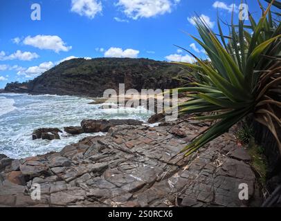 Spiaggia remota nel Noosa National Park, Queensland, Australia. No MR Foto Stock