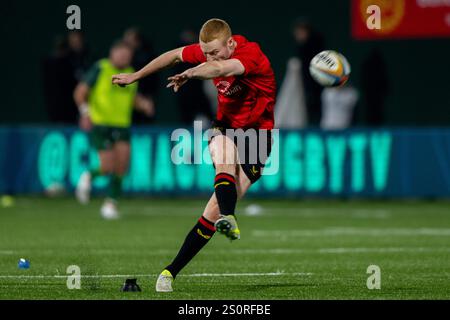 Galway, Irlanda. 29 dicembre 2024. Jack Murphy dell'Ulster durante la partita del 9° round del United Rugby Championship tra Connacht Rugby e Ulster Rugby al Dexcom Stadium di Galway, Irlanda, il 28 dicembre 2024 (foto di Andrew SURMA/ Credit: SIPA USA/Alamy Live News Foto Stock