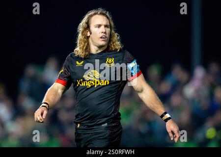 Galway, Irlanda. 29 dicembre 2024. Werner Kok dell'Ulster durante la partita del 9° turno del Campionato di rugby United tra Connacht Rugby e Ulster Rugby al Dexcom Stadium di Galway, Irlanda, il 28 dicembre 2024 (foto di Andrew SURMA/ Credit: SIPA USA/Alamy Live News Foto Stock