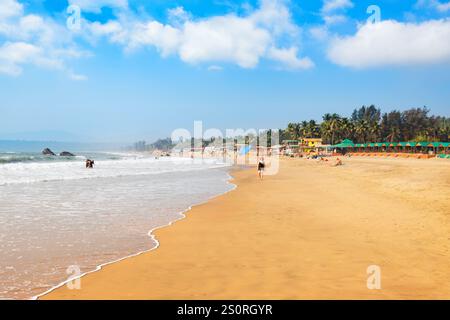 Agonda, India - 26 gennaio 2023: Beauty Agonda Beach. Agonda Beach è una spiaggia pubblica situata vicino alla famosa spiaggia di Palolem a South Goa in India. Foto Stock