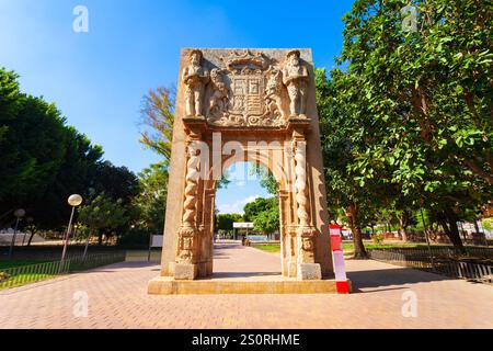 Ingresso di Huerto de las Bombas nel parco pubblico Huerto de Los Cipreses nella città di Murcia, Spagna Foto Stock