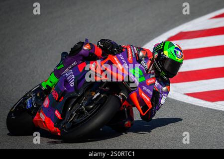 Il pilota italiano del team prima Pramac Racing durante il Gran Premio di solidarietà di Barcellona. Foto Stock